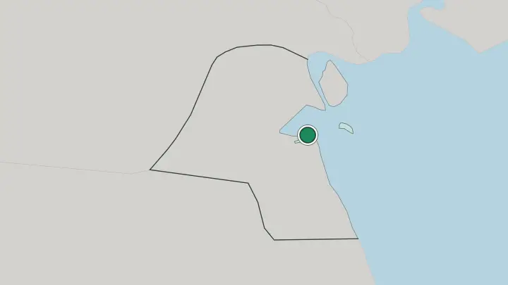 Map of Kuwait City in Kuwait