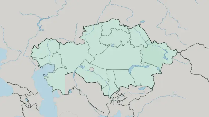 Map of Abai Region in Kazakhstan