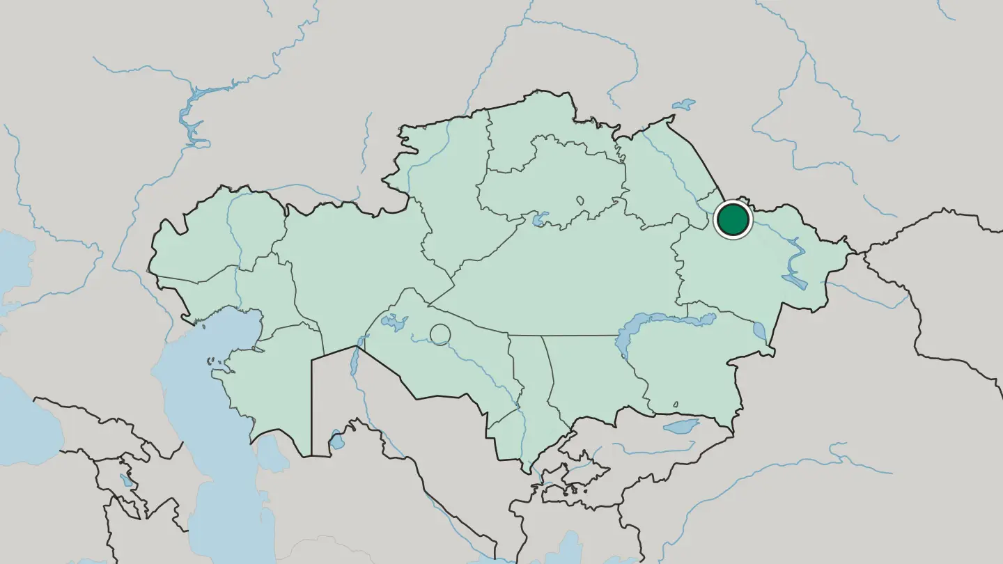 Map of Semey in Kazakhstan