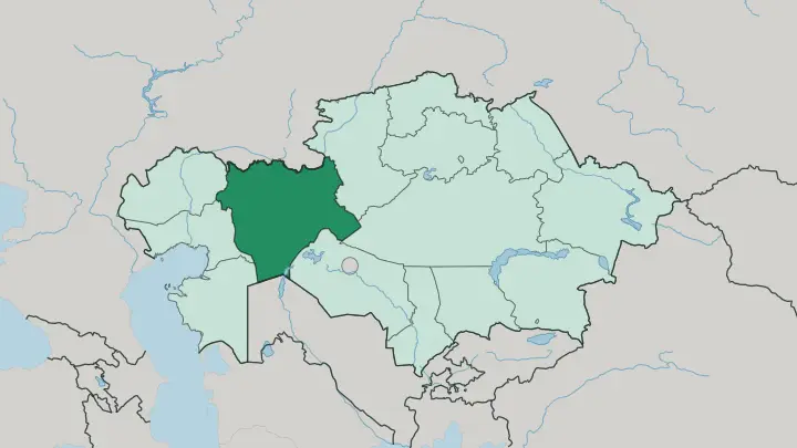Map of Aktyubinskaya Oblast’ in Kazakhstan