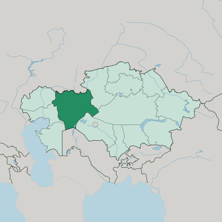 Map showing Aktyubinskaya Oblast’ — In Kazakhstan
