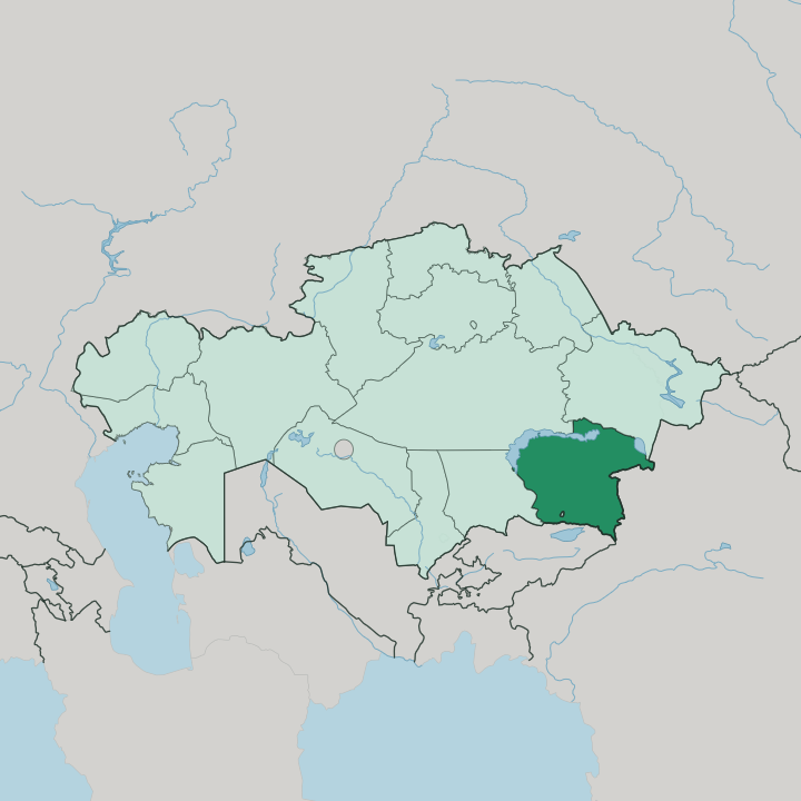 Map showing Almaty Oblysy — In Kazakhstan