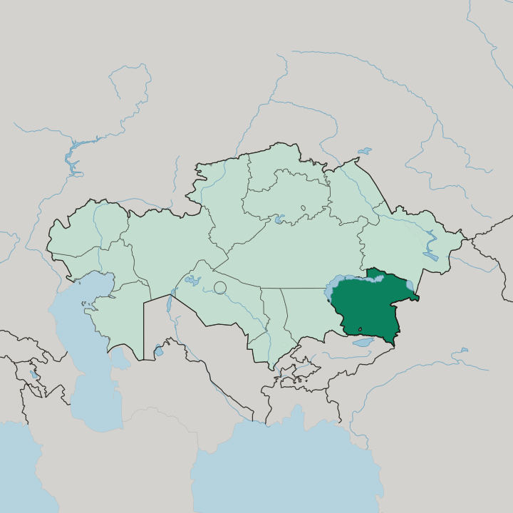 Map showing Almaty Oblysy — In Kazakhstan