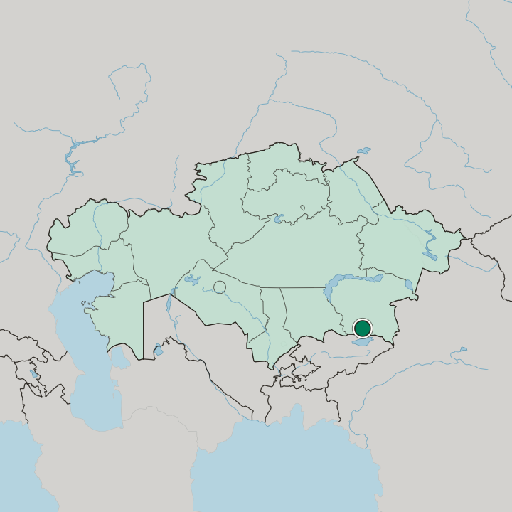 Map showing Talghar — In Kazakhstan