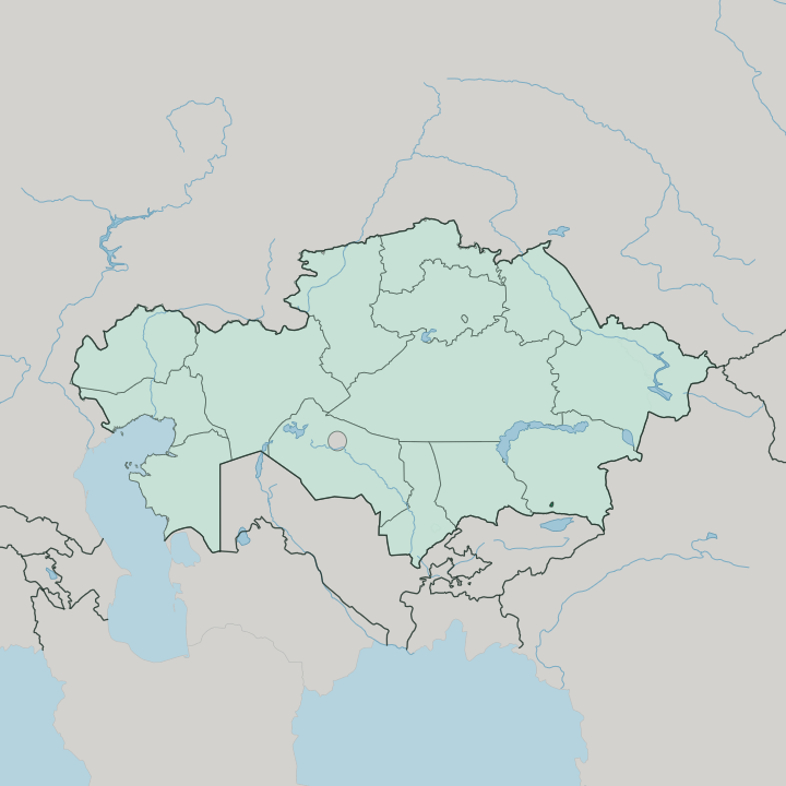 Map showing Almaty — In Kazakhstan