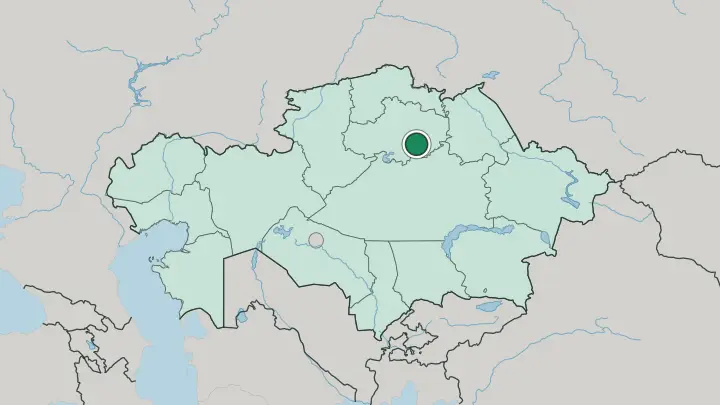 Map of Astana in Kazakhstan