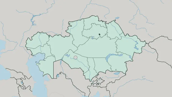 Map of Astana in Kazakhstan