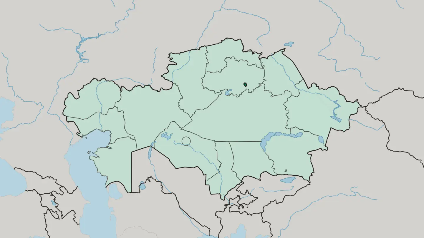 Map of Astana in Kazakhstan