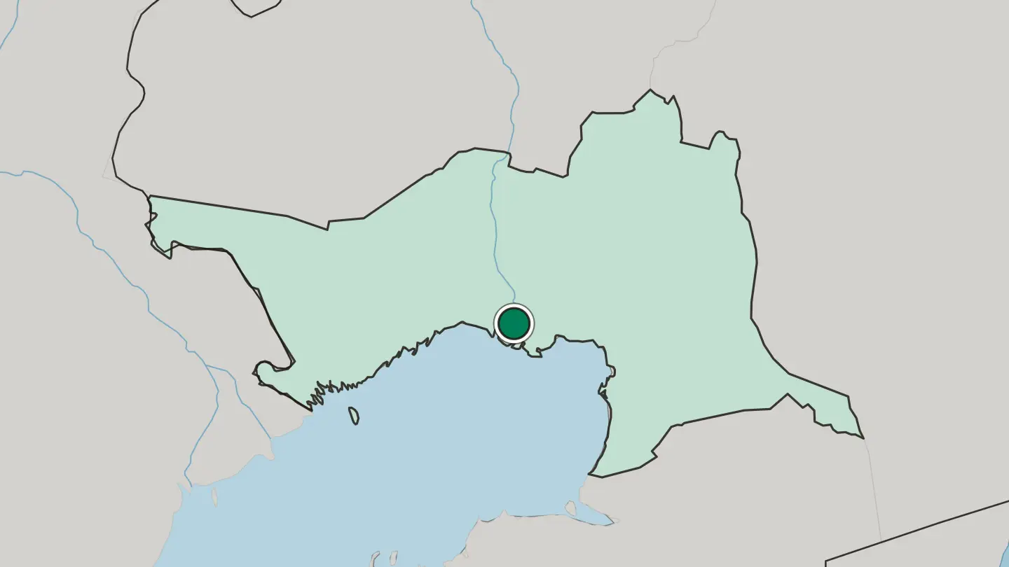 Map of Atyrau in Kazakhstan