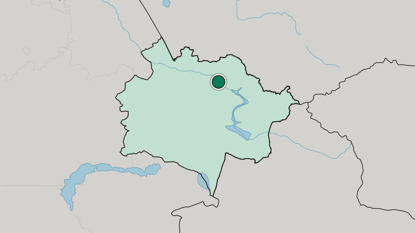 Map of Ust-Kamenogorsk in Kazakhstan