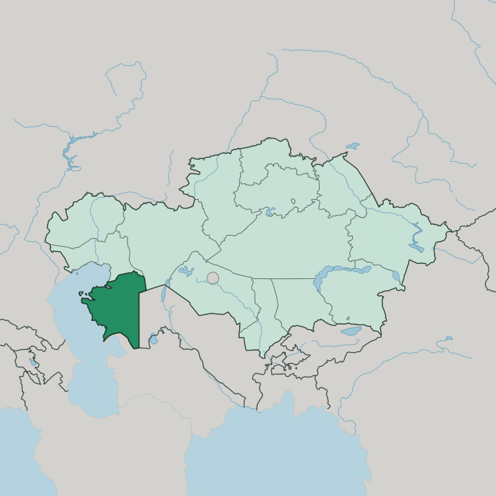 Map showing Mangistauskaya Oblast’ — In Kazakhstan