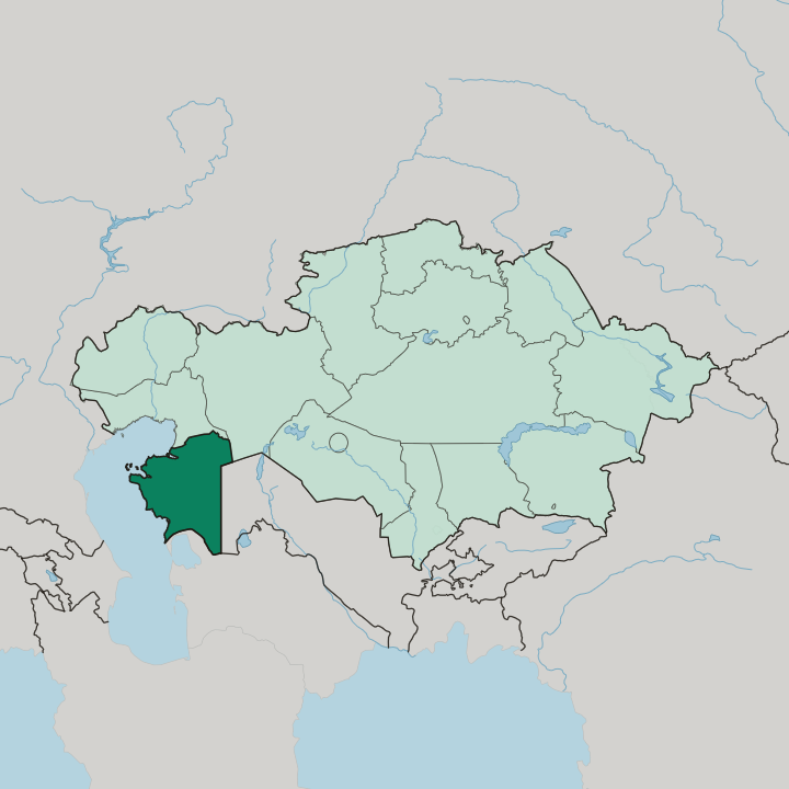 Map showing Mangistauskaya Oblast’ — In Kazakhstan