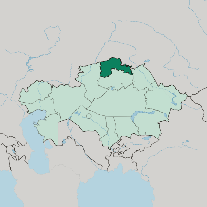 Map showing North Kazakhstan — In Kazakhstan