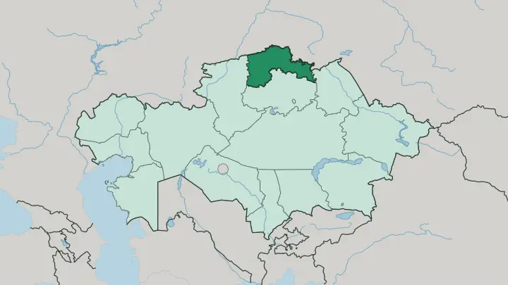 Map of North Kazakhstan in Kazakhstan