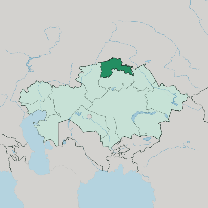 Map showing North Kazakhstan — In Kazakhstan
