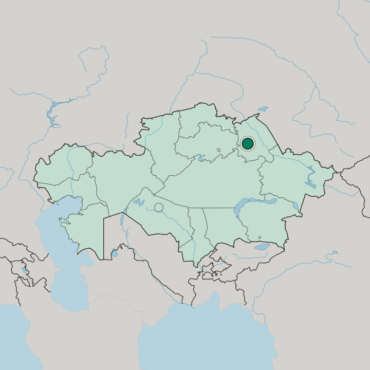Map showing Ekibastuz — In Kazakhstan