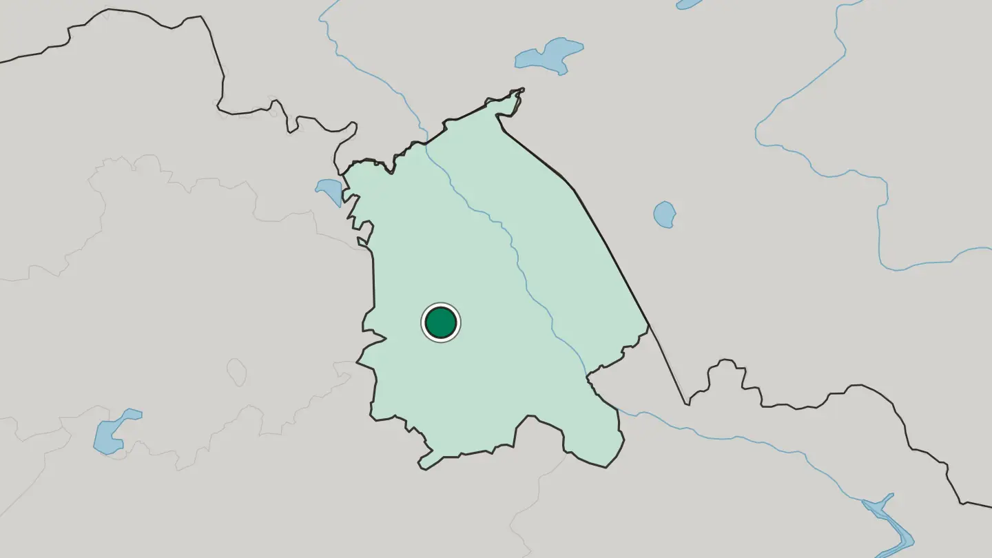 Map of Ekibastuz in Kazakhstan