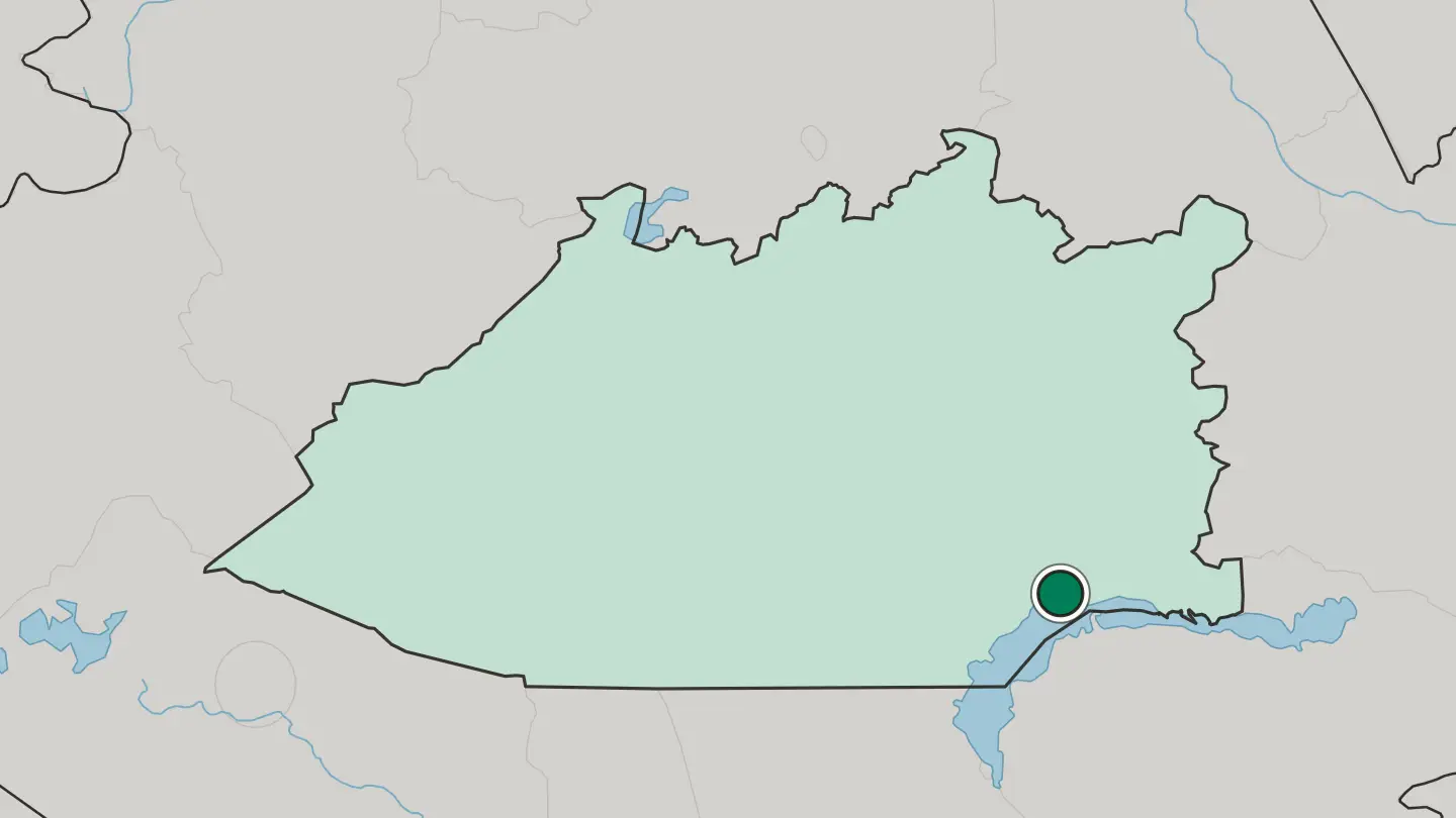 Map of Balqash in Kazakhstan