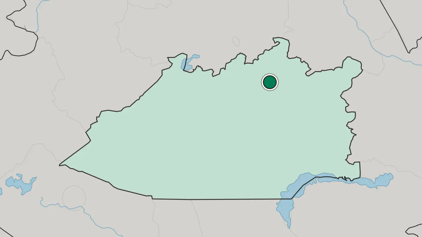 Map of Karagandy in Kazakhstan