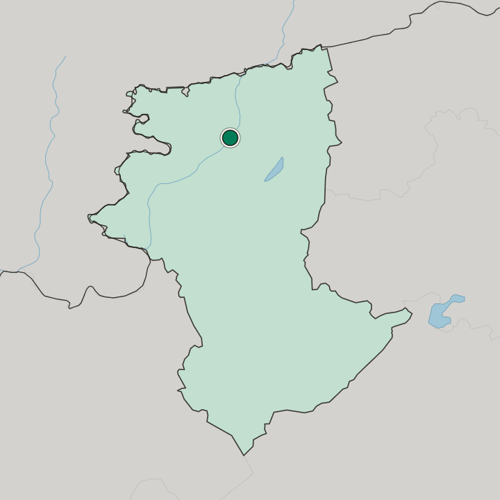 Map showing Kostanay — In Qostanay Oblysy