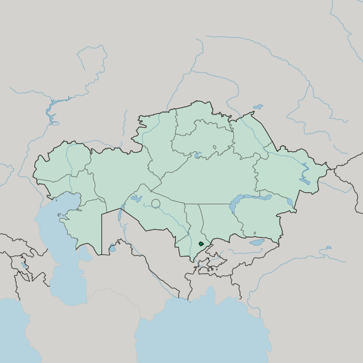 Map showing Shymkent — In Kazakhstan