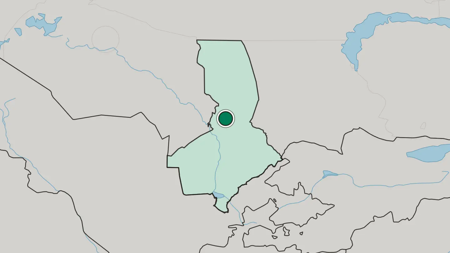 Map of Kentau in Kazakhstan
