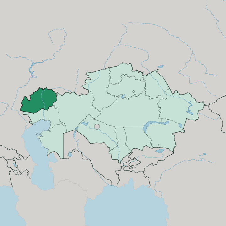 Map showing West Kazakhstan — In Kazakhstan