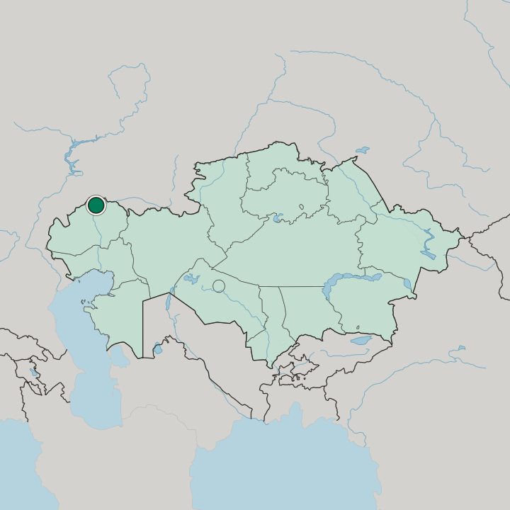 Map showing Oral — In Kazakhstan