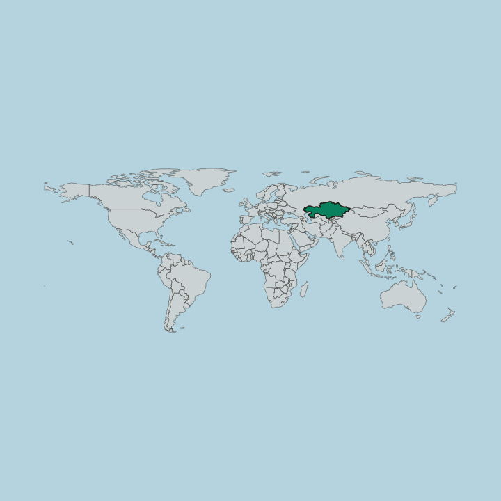 Map showing Kazakhstan — Worldwide