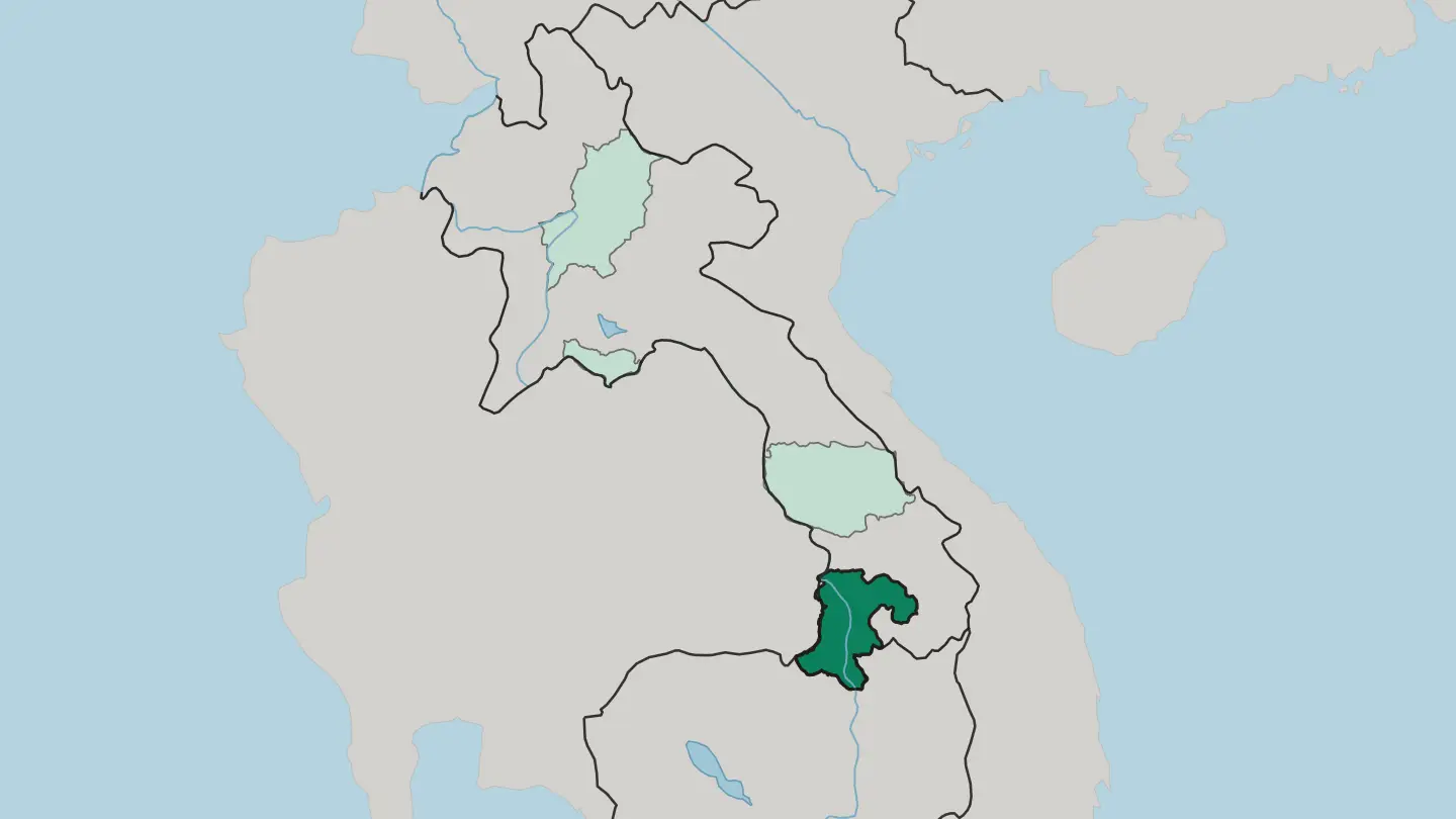 Map of Champasak in Laos