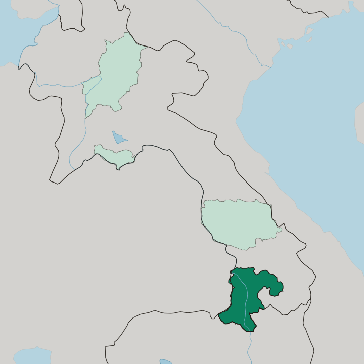 Map showing Champasak — In Laos