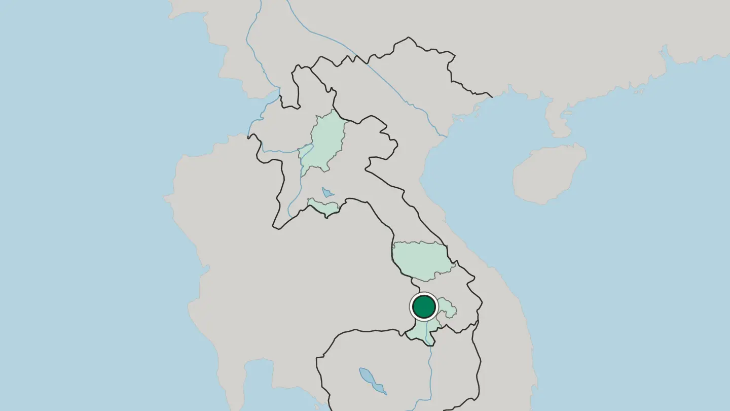 Map of Pakse in Laos