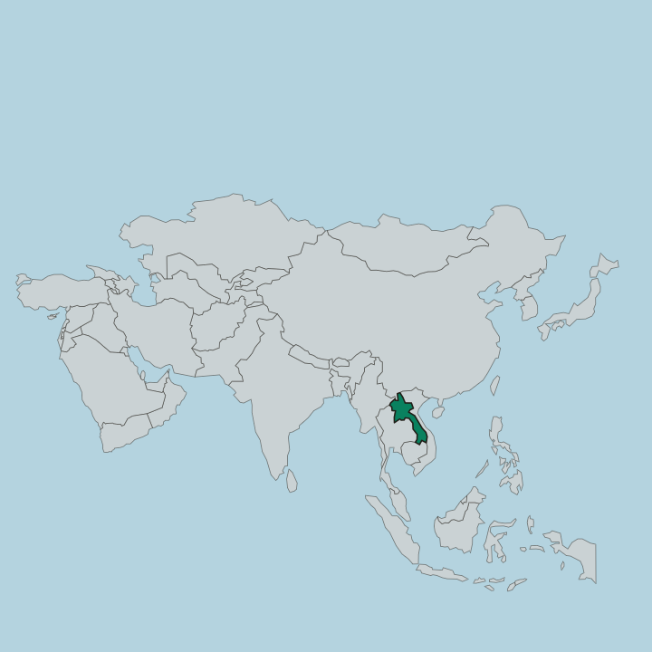 Map showing Laos — In Asia