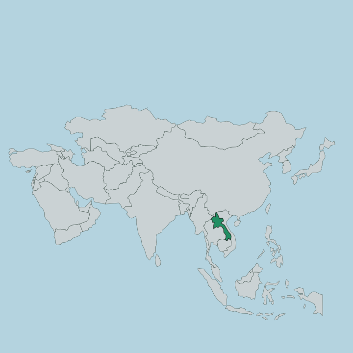 Map showing Laos — In Asia