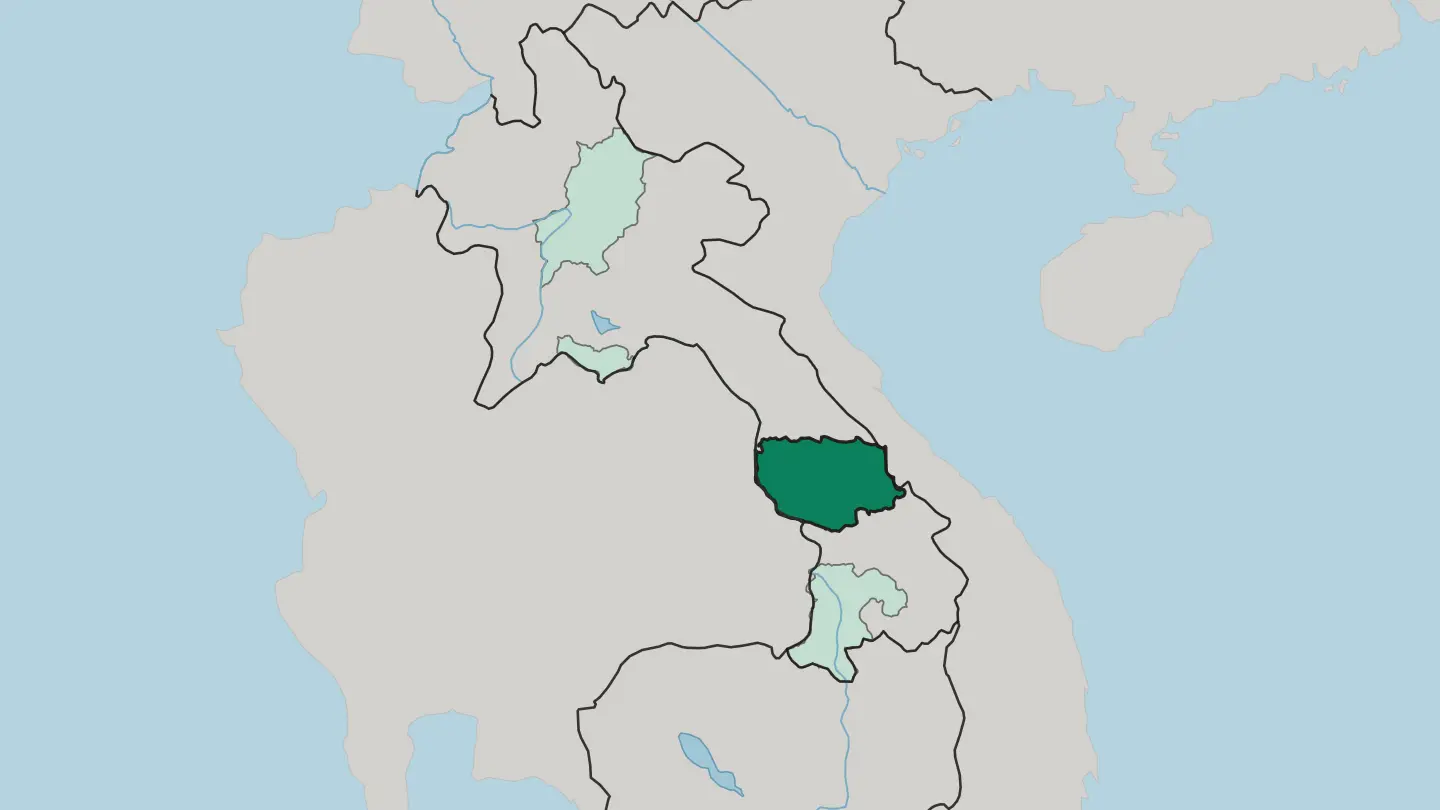 Map of Khouèng Savannakhét in Laos