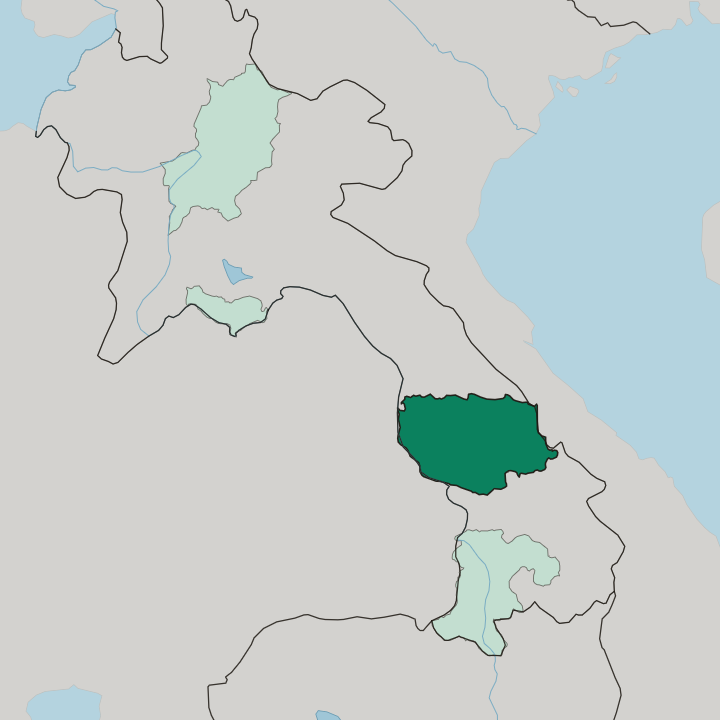 Map showing Khouèng Savannakhét — In Laos
