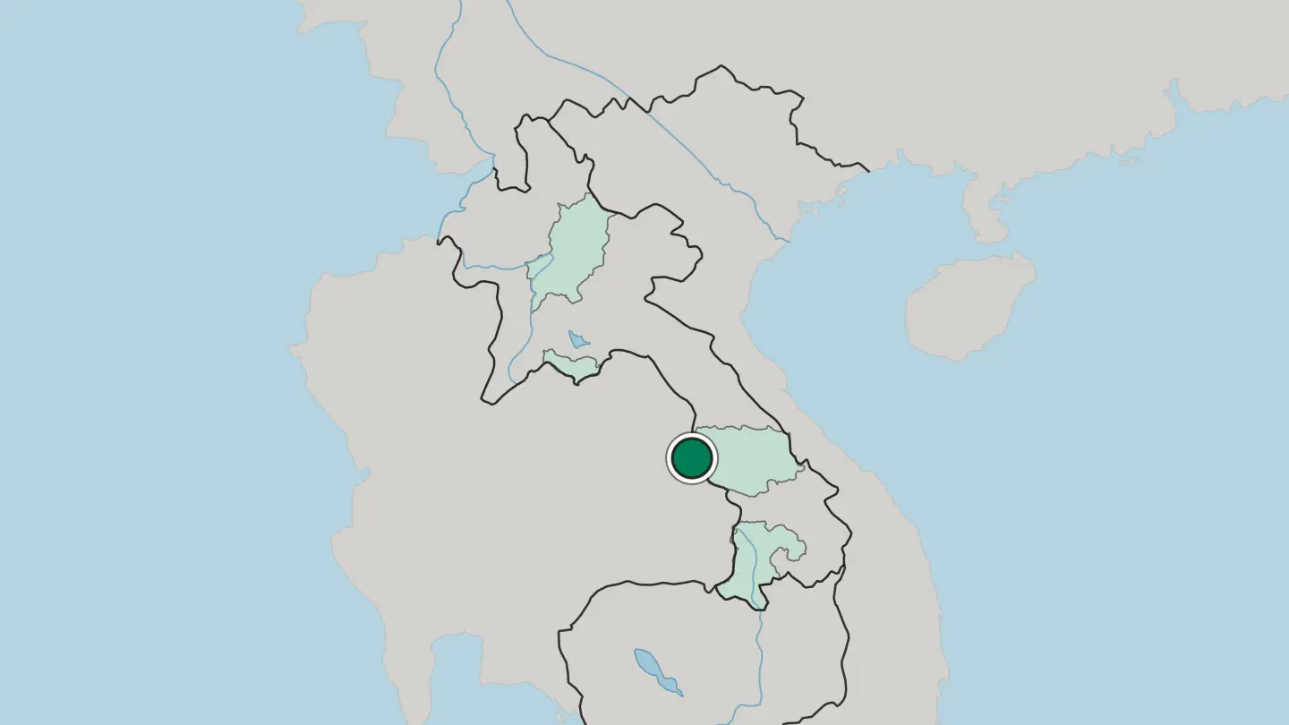 Map of Savannakhet in Laos
