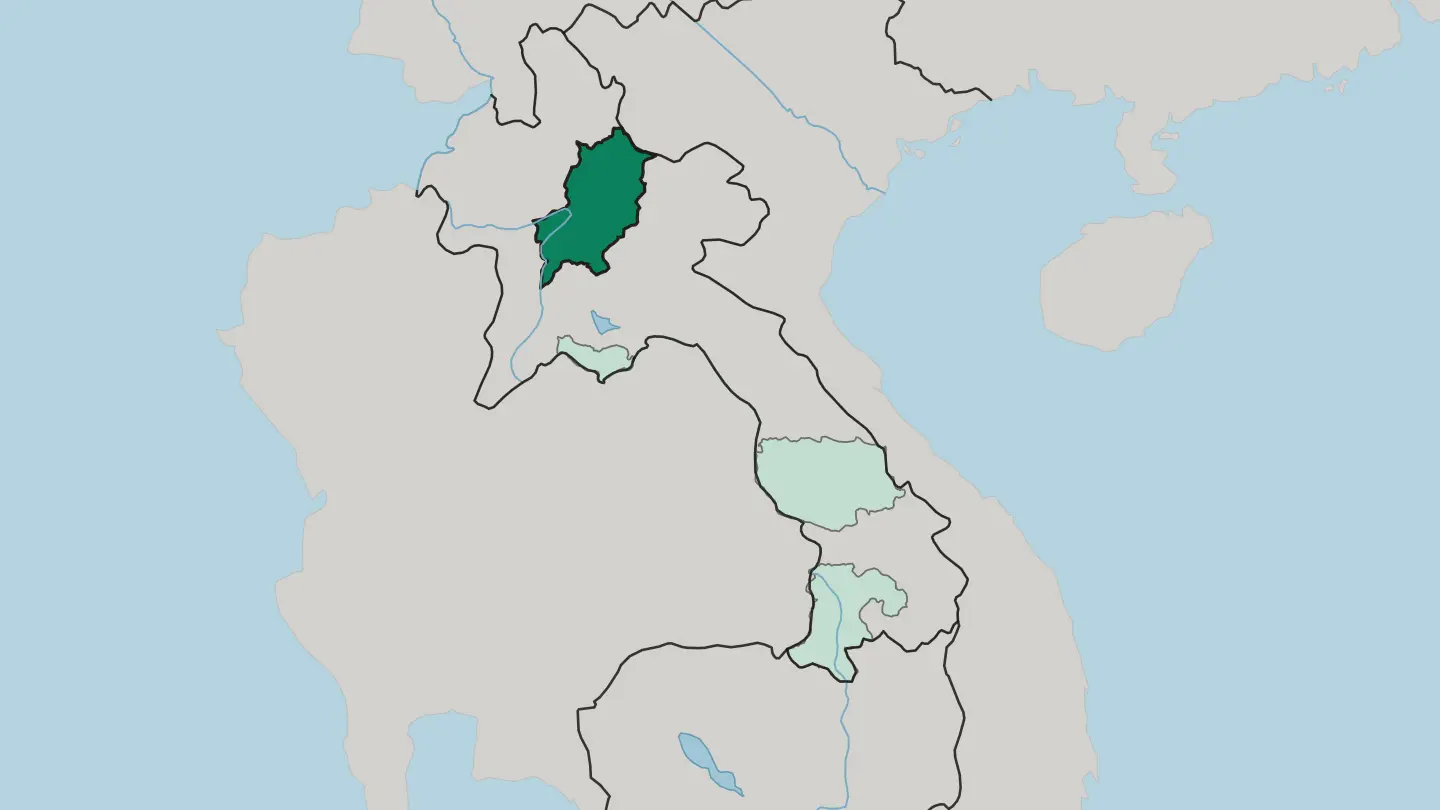 Map of Luang Prabang Province in Laos