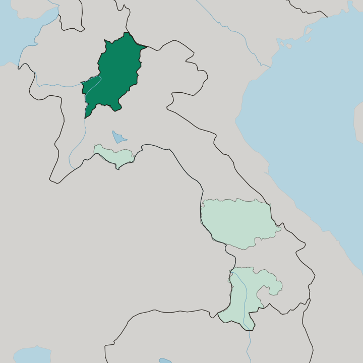 Map showing Luang Prabang Province — In Laos