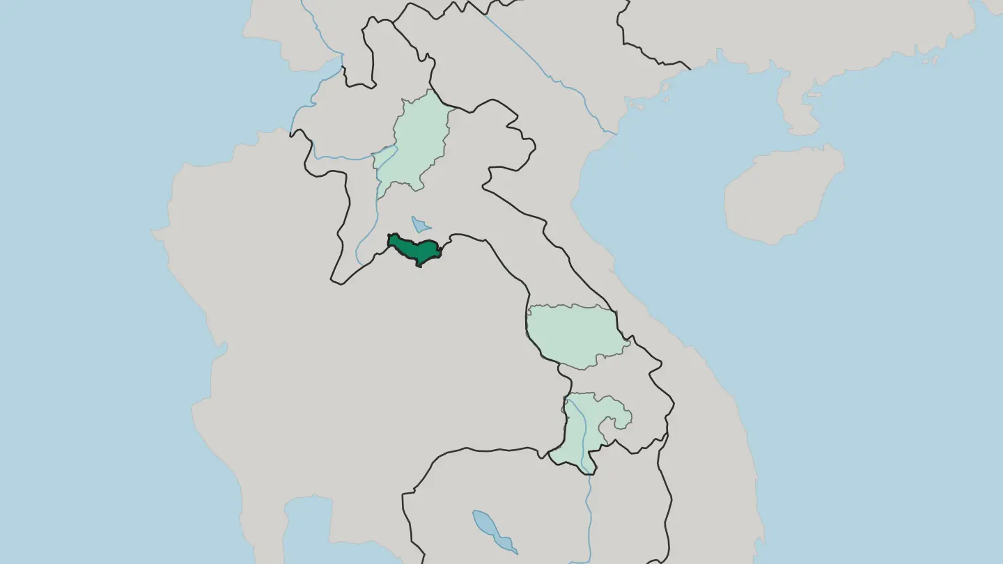 Map of Vientiane Prefecture in Laos