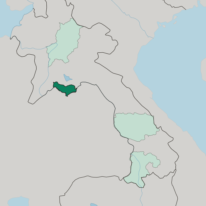 Map showing Vientiane Prefecture — In Laos