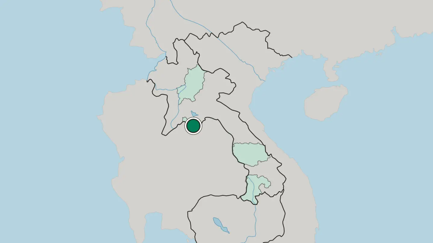 Map of Vientiane in Laos