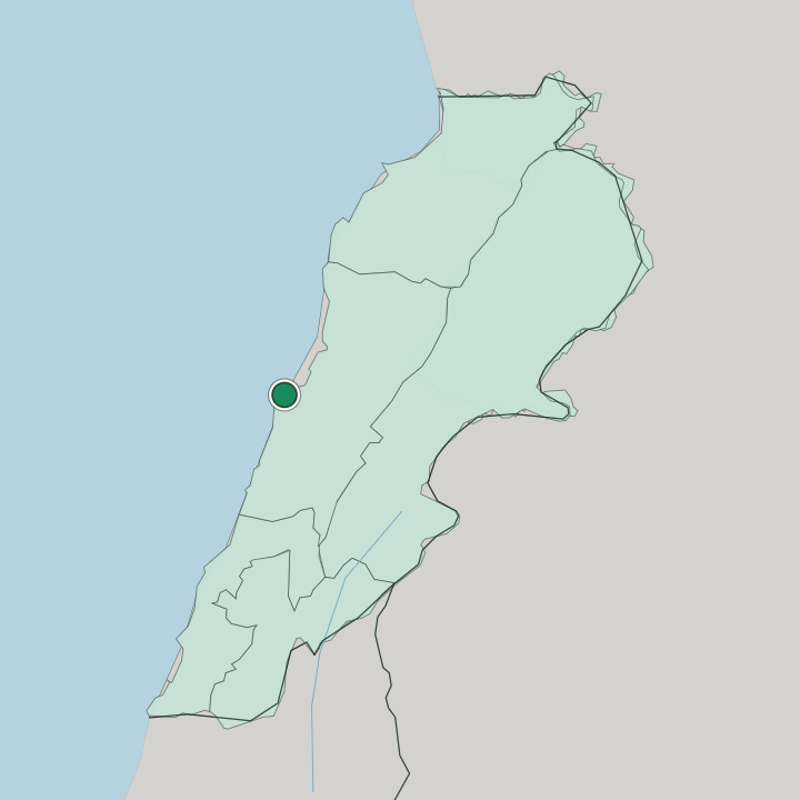 Map showing Zuqaq al-Blat — In Lebanon
