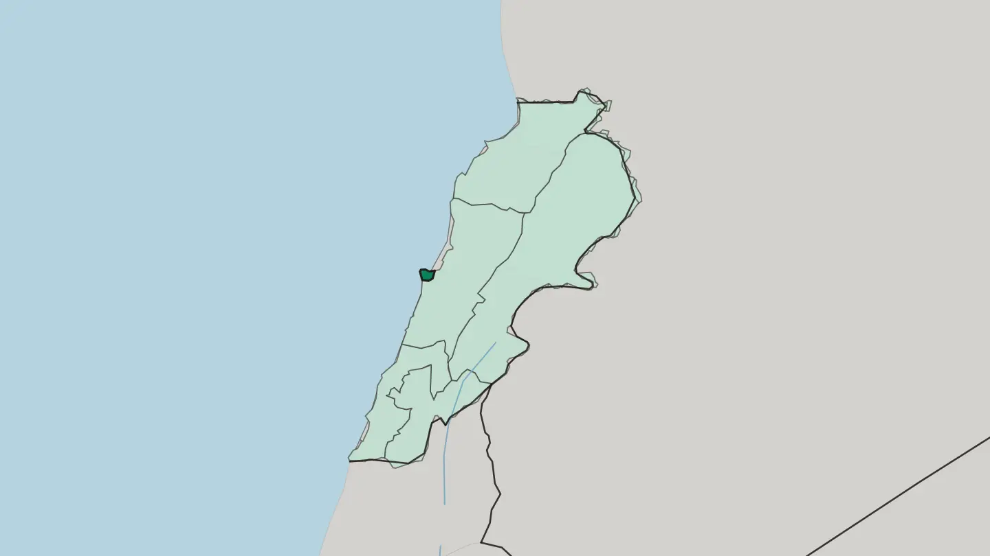 Map of Beyrouth in Lebanon