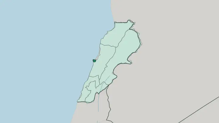 Map of Beyrouth in Lebanon