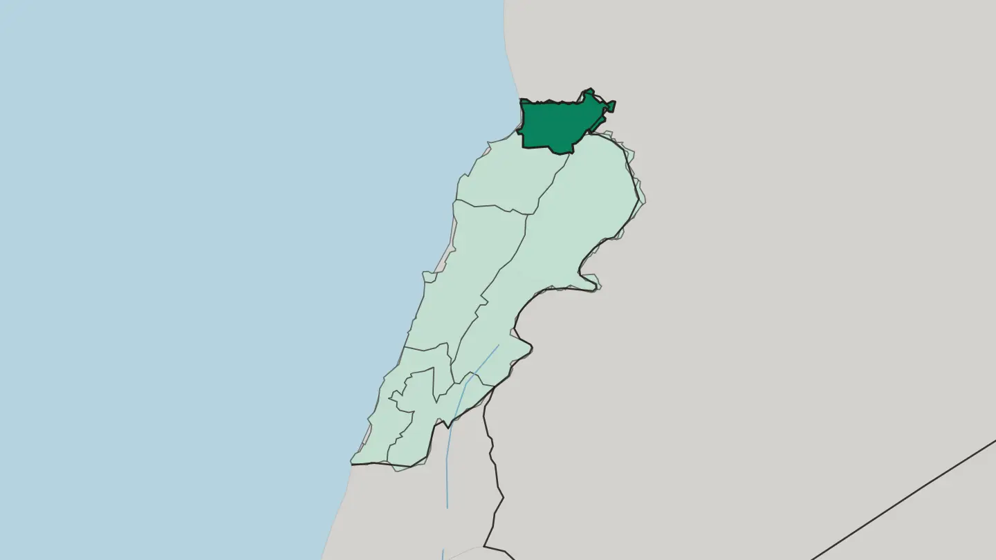 Map of Mohafazat Aakkâr in Lebanon