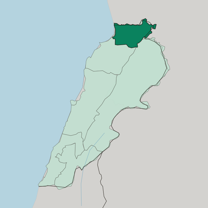 Map showing Mohafazat Aakkâr — In Lebanon