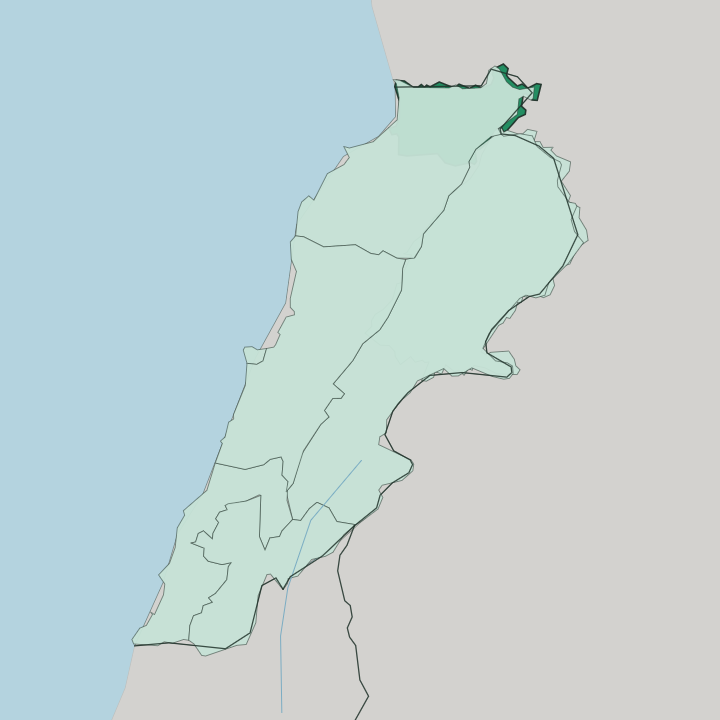 Map showing Mohafazat Aakkâr — In Lebanon