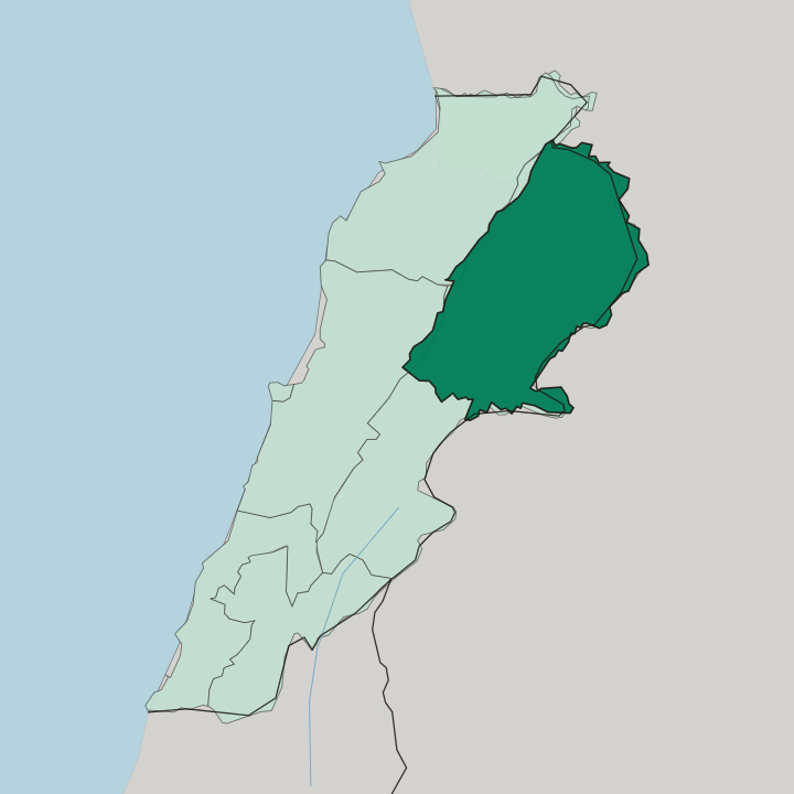 Map showing Mohafazat Baalbek-Hermel — In Lebanon