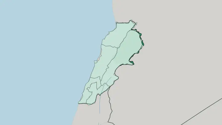 Map of Mohafazat Baalbek-Hermel in Lebanon